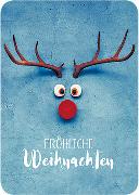 Postkarte. Fröhliche Weihnachten(Rentier)