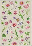 Doppelkarte. Frühlingsblumen rosa, Nina Chen, Öko-Pa