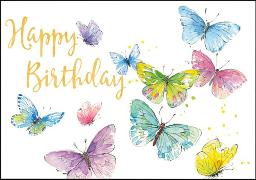 Doppelkarte. Happy Birthday (Schmetterlinge), Carola