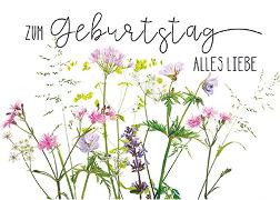 Postkarte. ZumGeburtstag (Blüten) Annette Timmer