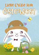 Postkarte. Liebe Grüße zum Osterfest (Hase)