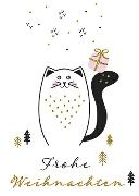 Postkarte. Frohe Weihnachten (Katze)