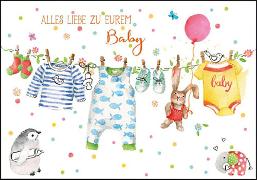 Doppelkarte. Zum Baby (Kleidung)