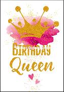 Doppelkarte. Birthday Queen (Krone)