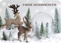 Postkarte. Frohe Weihnachten (Hirsche)