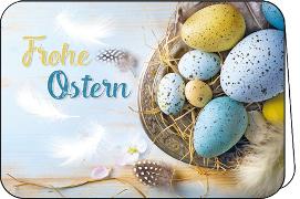 Doppelkarte. Frohe Ostern (Eier), Shutterstock.com -