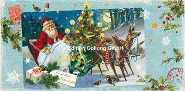 Postkarten. XXL - Weihnachtsmann mit Schlitten