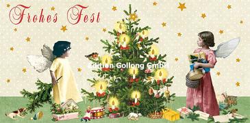 Postkarten. XXL - Frohes Fest (Engel mit Weihnachtsbaum)