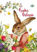 Postkarte. Frohe Ostern (Nostalgischer Hase)