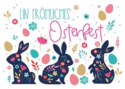 Postkarte. Fröhliches Osterfest (HAsen)