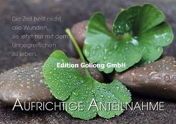 Doppelkarte. Aufrichtige Anteilnahme (Ginkgo)