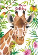Doppelkarte. Zum Geburtstag (Giraffe)