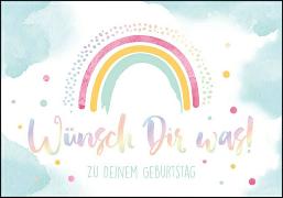 Doppelkarte. Zum Geburtstag (Regenbogen)