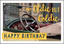 Doppelkarte. Happy Birthday (Oldtimer)