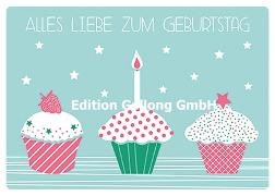 Postkarte. Alles Liebezum Geburtstag (Cupcakes)