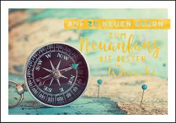 Doppelkarte. Zum Neuanfang (Kompass)/ Shutterstock.co
