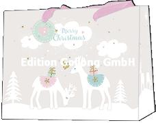 Geschenktasche. Medium - Merry Christmas (Rehe im Schnee)