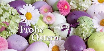 XXL Karte. Frohe Ostern (Ostereier und Blüten)