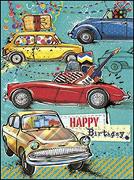 Minidoppelkarte. Happy Birthday (Autos) / Rita Berman