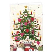 Adventskalender-Doppelkarte. Weihnachtsbaum