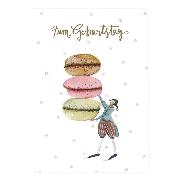 Postkarte. Macaron Happy Birthday