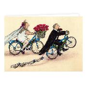 Doppelkarte. Bike-Wedding