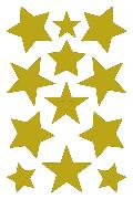 W-Peel Off Glitter-Sticker - Sterne, gold