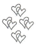 Rhinestone, Double heart, weiß, 4 Elemente