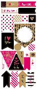 My Journal Sticker, Pfeile Pink/schwarz (2 Sheets)