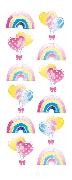 Neon-Trend Sticker, Regenbogen, Herz-Ballons