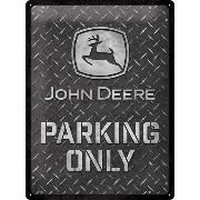 Blechschild. John Deere - Parking Only Diamond Plate