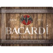 Blechschild. Bacardi - Wood Barrel Logo