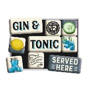 Magnet Set. Gin & Tonic ServedHere