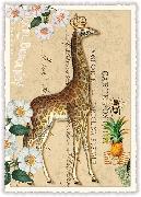 Postkarte. Giraffeblanko