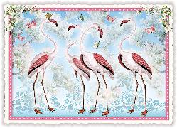 Postkarte. Flamingos / blanko