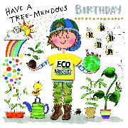 Doppelkarte. T-Party - Tree-mendous Birthday / Eco Warr