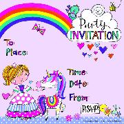 Einladungskarte. Princess & Unicorn