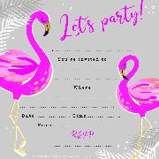Einladungskarte. Flamingos