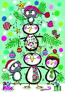 Adventskalenderkarte. Penguin Christmas