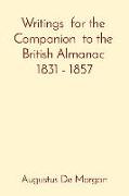 Writings for the Companion to the British Almanac 1831 - 1857