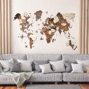 CARTE DU MONDE 3D MULTICOLOR L 90X150CM