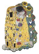 Magnet. Gustav Klimt, Kuss mit Sonnenblumen