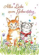 Postkarte. Zum Geburtstag (Katzen)