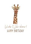 Postkarte. Happy Birthday (Giraffe)