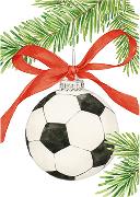 Postkarte. Weihnachtlicher Fußball