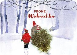Postkarte. Frohe Weihnachten (Im Wald)