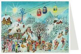 Postkarten- Adventskalender "Im Skigebiet"