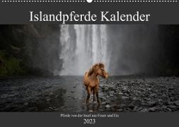 Islandpferde Kalender - Pferde von der Insel aus Feuer und Eis (Wandkalender 2023 DIN A2 quer)