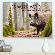 ES WIRD WILD Wildtiere von klein bis groß (Premium, hochwertiger DIN A2 Wandkalender 2023, Kunstdruck in Hochglanz)