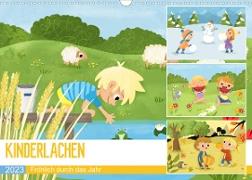 KINDERLACHEN - Fröhlich durch das Jahr - Ein Kinderkalender (Wandkalender 2023 DIN A3 quer)